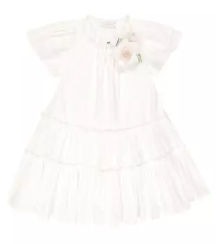 Платье из тафты с оборками Monnalisa, розовый