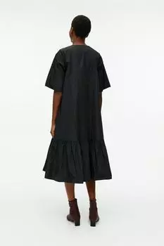 Платье из тафты с воланами по подолу H&M, черный