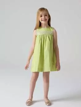 Платье из тафты с вышивкой из люрекса Piombo, цвет acid green