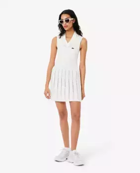Платье из теннисных шорт без рукавов Lacoste, белый