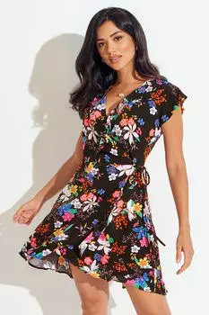 Платье из ткани Ecovero и рюшами Pour Moi, черный