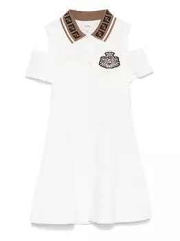 Платье из ткани пике Fendi Kids, белый