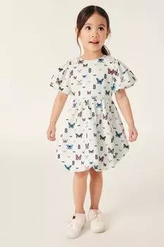 Платье из ткани скуба с воздушным низом и мотивом бабочки Baker By Ted Baker, белый