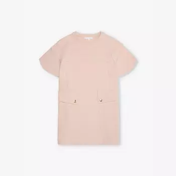 Платье из тканой смеси с круглым вырезом, карманом на пуговицах, 4-14 лет Chloe, розовый