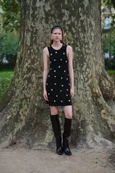 Платье из тонкого трикотажа с украшениями H&M, мультиколор