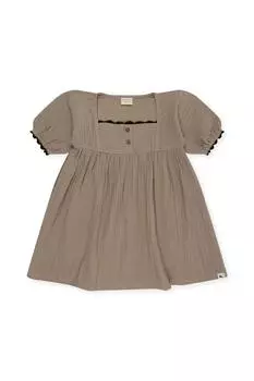 Платье из травяной марли Turtledove London, бежевый