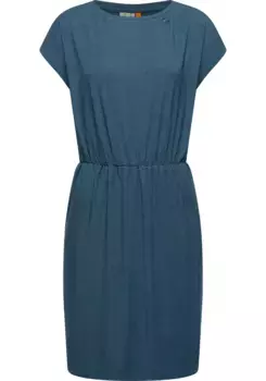 Платье из трикотажа Ragwear "Copr", стильное платье-рубашка с рюшами, цвет Petrol