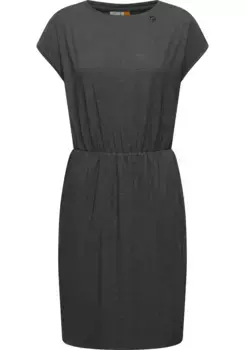 Платье из трикотажа Ragwear "Copr", стильное платье-рубашка с рюшами, серый