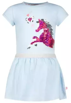Платье из трикотажа СОЛЬ И ПЕРЦ "Фэнси" с великолепным принтом из двусторонних пайеток Salt And Pepper, голубой