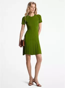 Платье из трикотажного полотна с короткими рукавами Michael Kors, зеленый