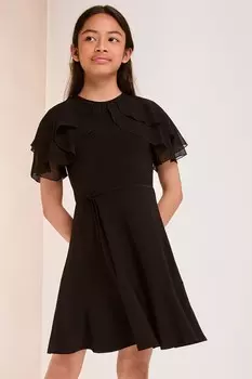 Платье из трикотажного полотна с рукавами крылышками (5 16 лет) Lipsy, черный