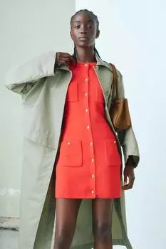 Платье из трикотажного полотна в рубчик H&M, красный