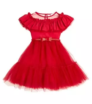 Платье из тюля abito con gala Monnalisa, красный