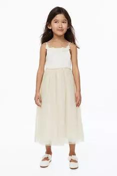 Платье из тюля H&M, бежевый