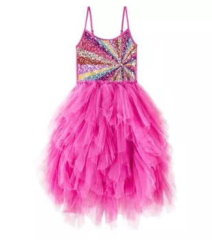 Платье из тюля Magical Spectrum с пайетками Tutu Du Monde, цвет super pink