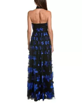 Платье из тюля ML Monique Lhuillier Claudette, черный