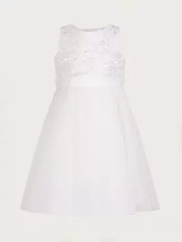 Платье из тюля Monsoon Baby Odette Alice, цвет слоновой кости