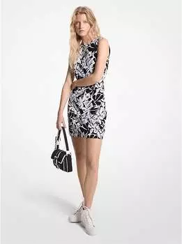 Платье из тюля Palm с блестками Michael Kors, черный
