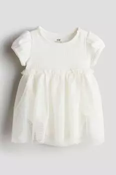 Платье из тюля с боди H&M, белый