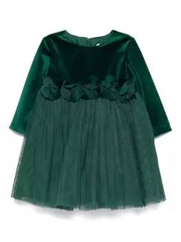 Платье из тюля с цветочной аппликацией AMAYA, зеленый