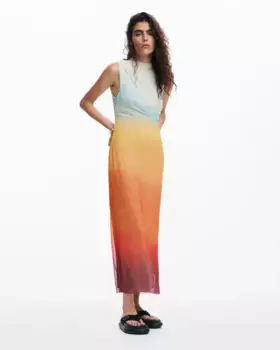 Платье из тюля с градиентом Desigual, оранжевый