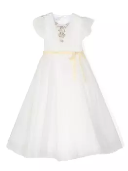 Платье из тюля с кристаллами MARCHESA KIDS COUTURE, черный