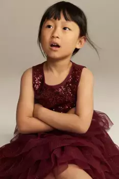 Платье из тюля с пайетками H&M, красный