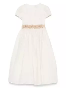 Платье из тюля с поясом Il Gufo, нейтральный