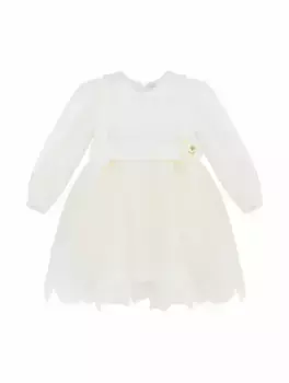 Платье из тюля с поясом Monnalisa, белый