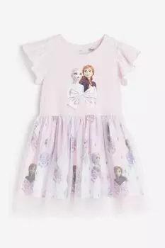 Платье из тюля с принтом H&M, розовый