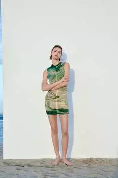 Платье из тюля с принтом ZARA, разноцветный