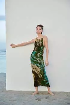 Платье из тюля с принтом ZARA, разноцветный