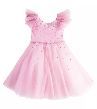 Платье из тюля с украшениями Monnalisa, цвет cipolla