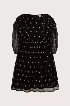 Платье из тюля со звездным принтом Monsoon, черный