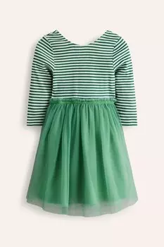 Платье из тюля Tilly Rib Jersey Boden, зеленый