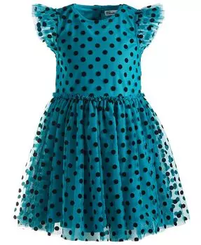 Платье из тюля в горошек для маленьких девочек Epic Threads, зеленый