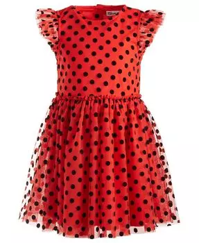 Платье из тюля в горошек для маленьких девочек Epic Threads, красный