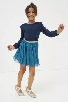 Платье из тюля в горошек FatFace Millie Fat Face, зеленый