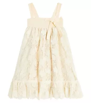 Платье из тюля в горошек Petite Amalie, нейтральный