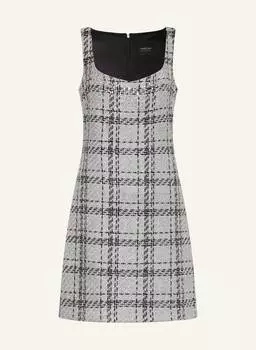 Платье из твида с блестящей пряжей и драгоценными камнями Marc Cain, серый