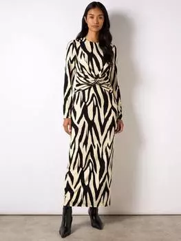 Платье из твиста с абстрактным принтом Ro&Zo, цвет Black/Cream