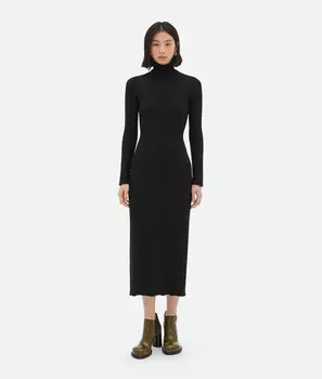Платье из валяной шерсти Bottega Veneta, черный