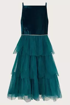 Платье из велюрового тюля Gulia Monsoon, синий