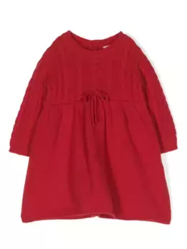 Платье из вирджинской шерсти с длинными рукавами Il Gufo, красный