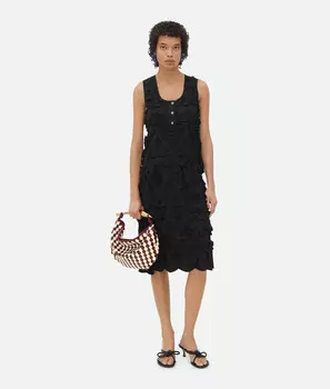 Платье из вискозы Bottega Veneta, черный