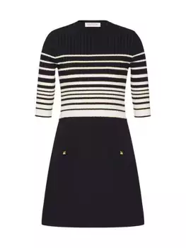 Платье из вискозы и люрекса Valentino Garavani, темно-синий