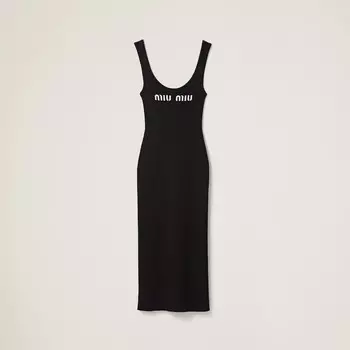 Платье из вискозы Miu Miu, черный