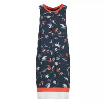 Платье из вискозы с цветочным узором и узором «летний ветерок» Conquista, синий