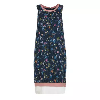 Платье из вискозы с узором «полуночный сад» Conquista, синий