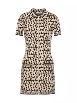 Платье из вискозы Toile Iconographe Valentino, бежевый